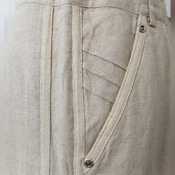 sz: XL, vintage high waist wide legs linen trousers by Reekey Shop - Picture 4 of 6